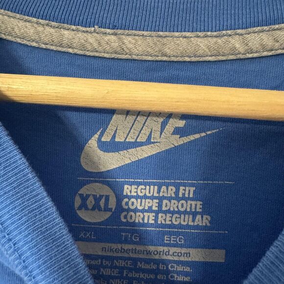 Nike air Shirt Mens 2XL Blue Graphic Tee Regular Fit Swoosh Logo Athletic Sports - Picture 4 of 6